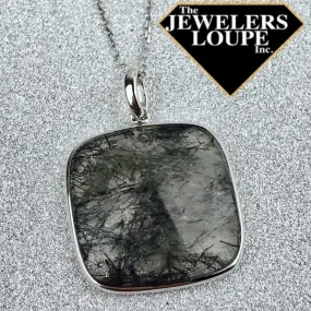 Sterling Silver Rutilated Quartz Necklace with Chain (89046)