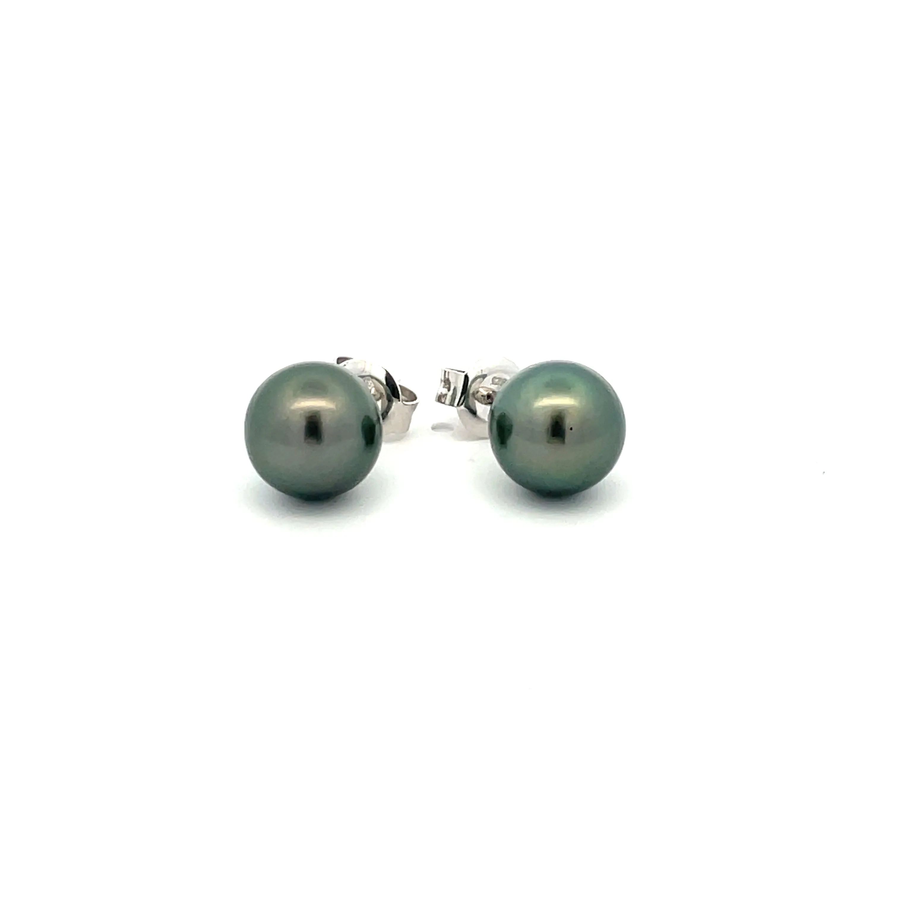 Sterling Silver Tahitian Cultured Pearl Stud Earrings