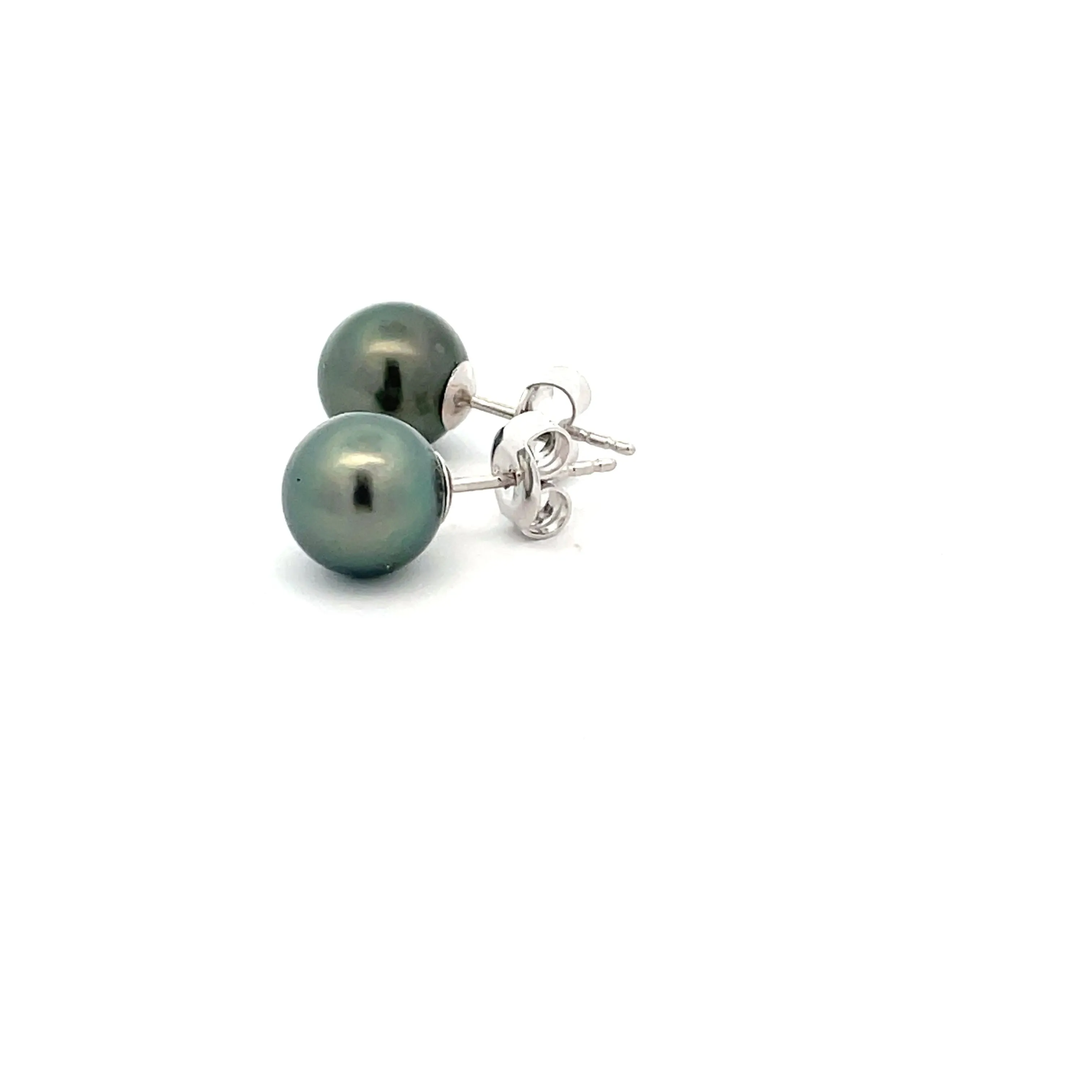 Sterling Silver Tahitian Cultured Pearl Stud Earrings