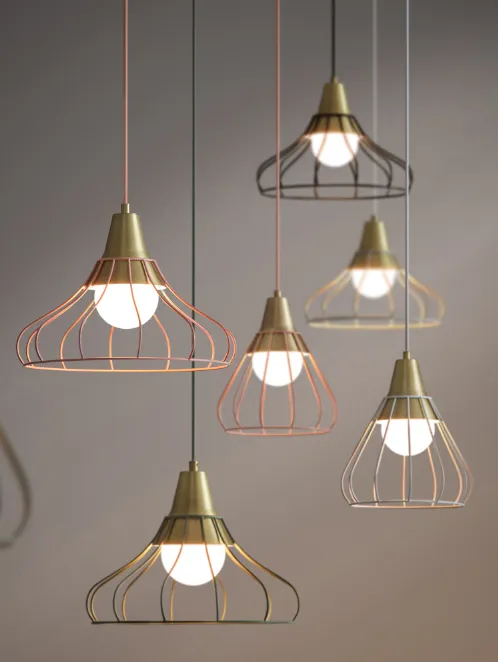 Svend Scandinavian Modern Chic Caged Pendant Lamp
