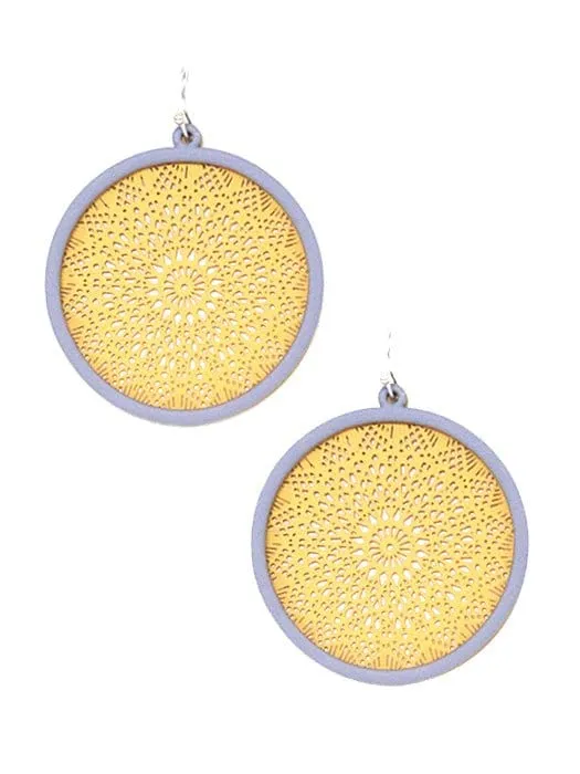 TE9572 Two Tone Mandala Earrings
