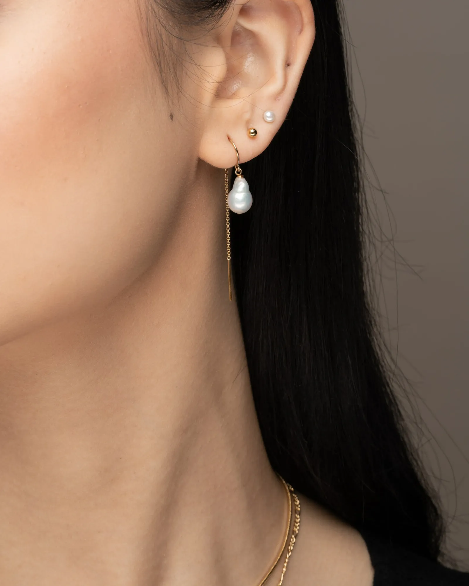 Teardrop Bonbon threader earrings