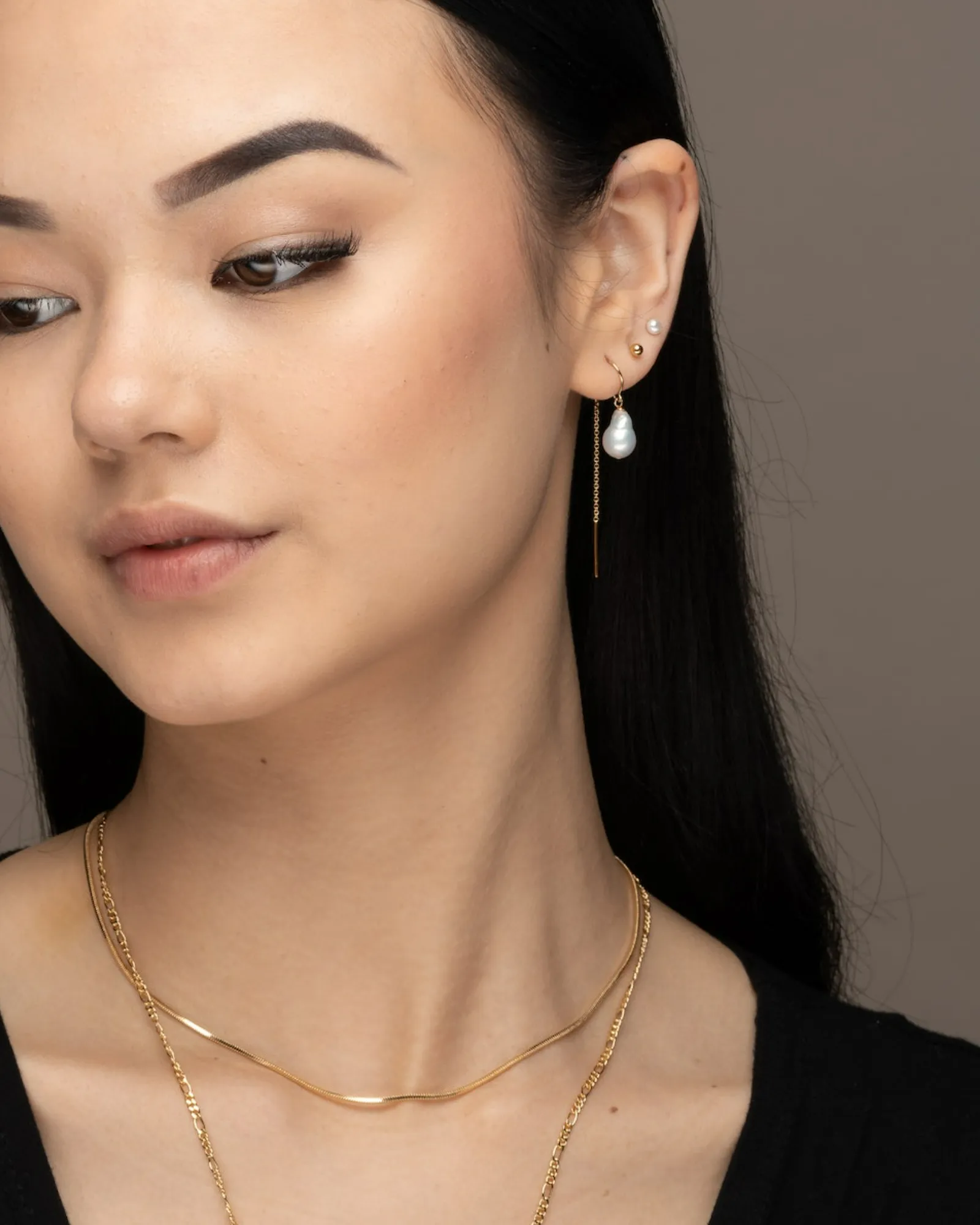 Teardrop Bonbon threader earrings