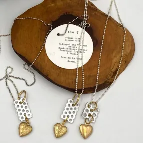 tia T Vintage Gold Locket Necklace