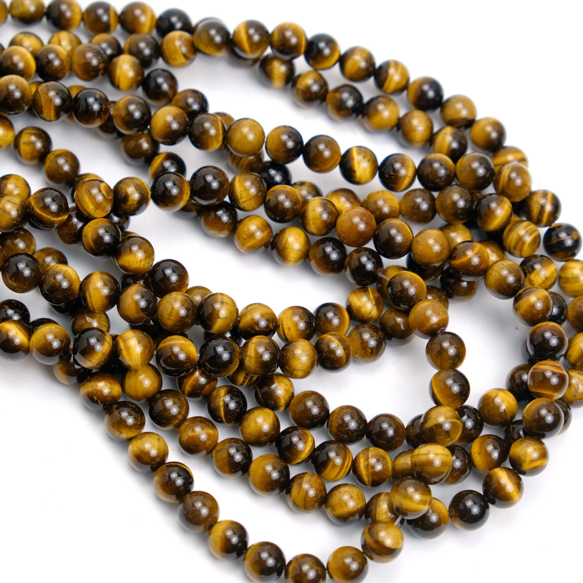 Tiger's Eye 8mm Smooth Rounds