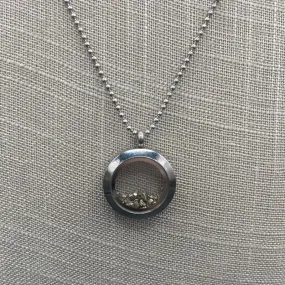 Unisex Pyrite Locket Necklace