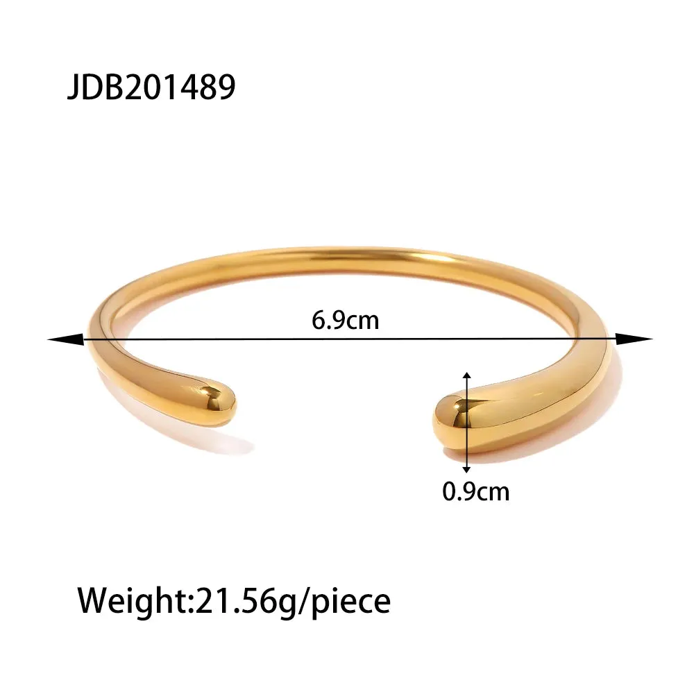 VAIGE Trendy Geometric Stainless Steel Metal Texture Bangle Bracelet - Unisex Fashion Mood Tracker Jewelry