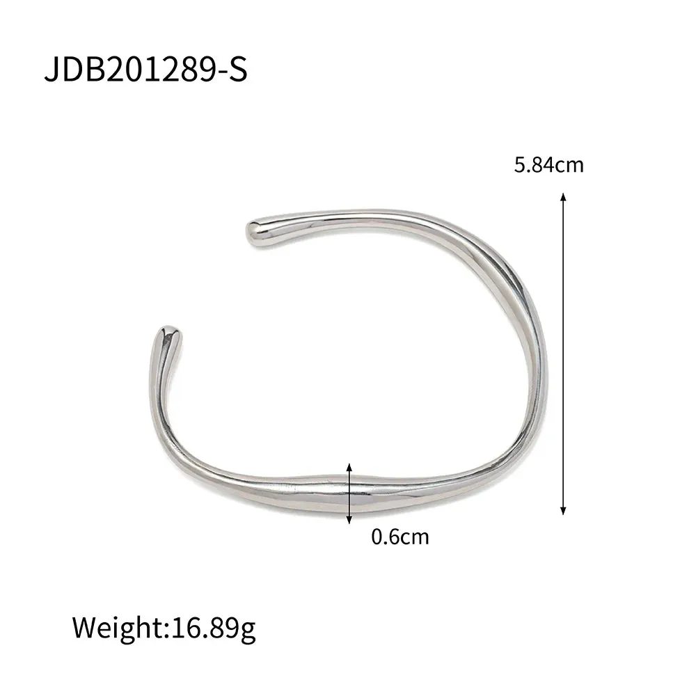 VAIGE Trendy Geometric Stainless Steel Metal Texture Bangle Bracelet - Unisex Fashion Mood Tracker Jewelry