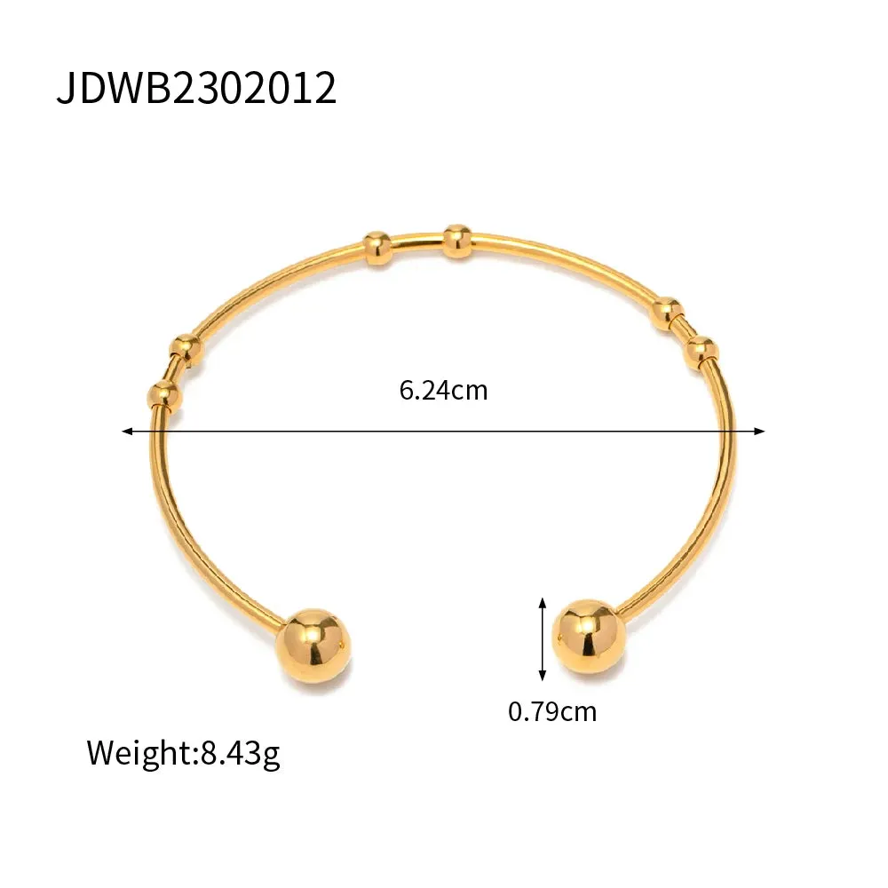 VAIGE Trendy Geometric Stainless Steel Metal Texture Bangle Bracelet - Unisex Fashion Mood Tracker Jewelry