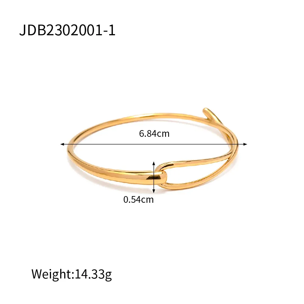 VAIGE Trendy Geometric Stainless Steel Metal Texture Bangle Bracelet - Unisex Fashion Mood Tracker Jewelry