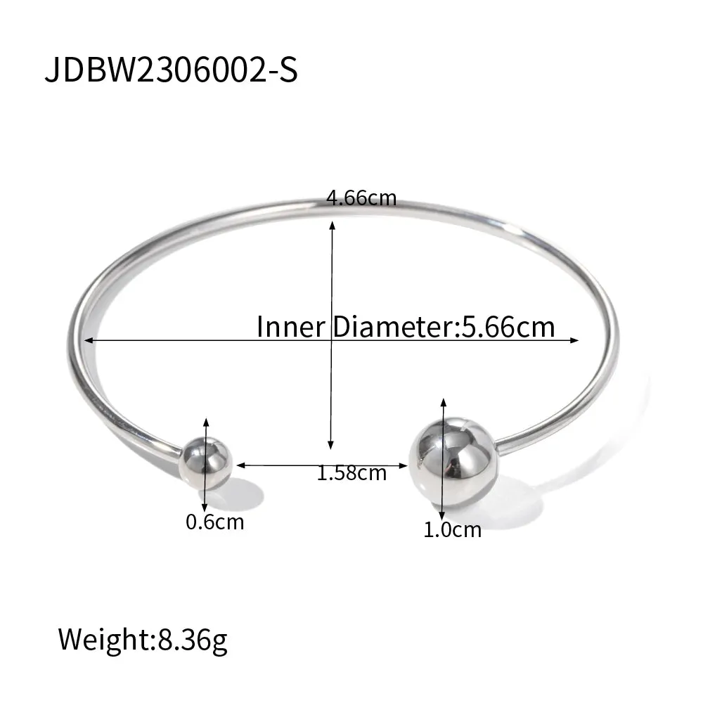 VAIGE Trendy Geometric Stainless Steel Metal Texture Bangle Bracelet - Unisex Fashion Mood Tracker Jewelry