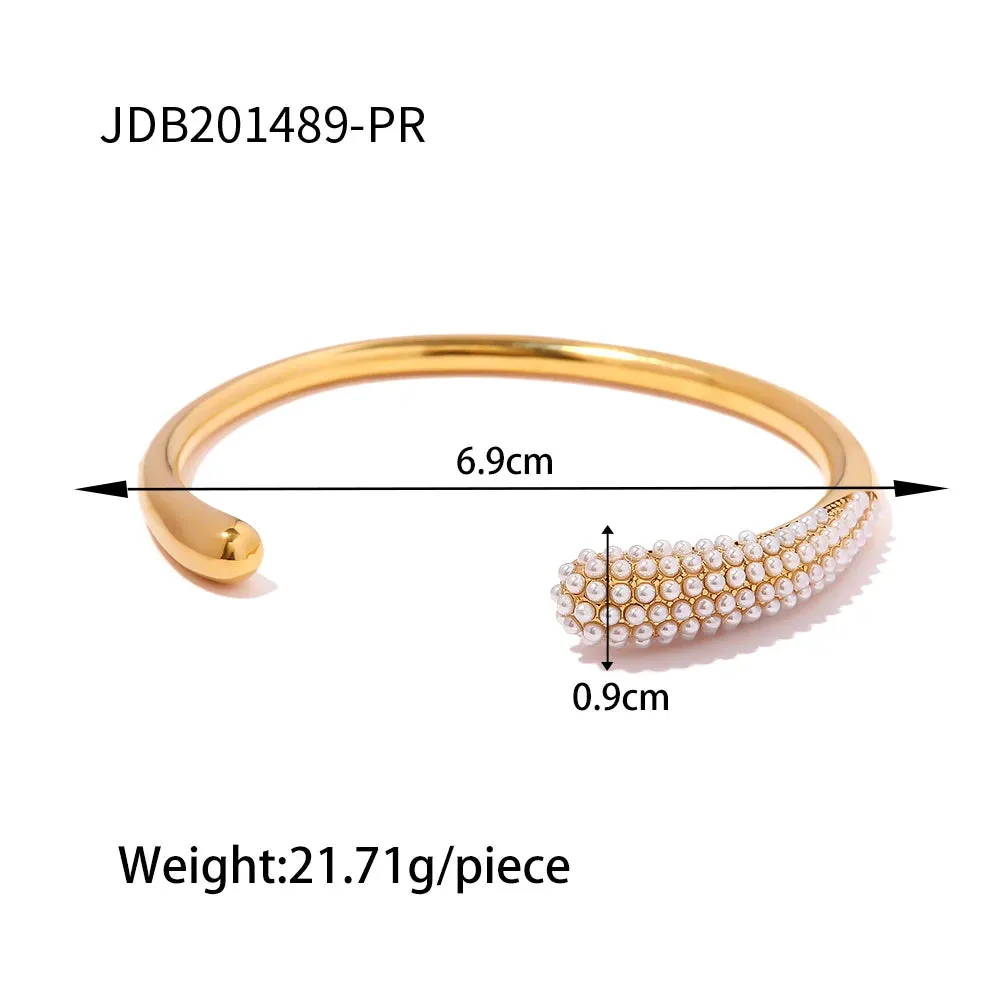 VAIGE Trendy Geometric Stainless Steel Metal Texture Bangle Bracelet - Unisex Fashion Mood Tracker Jewelry