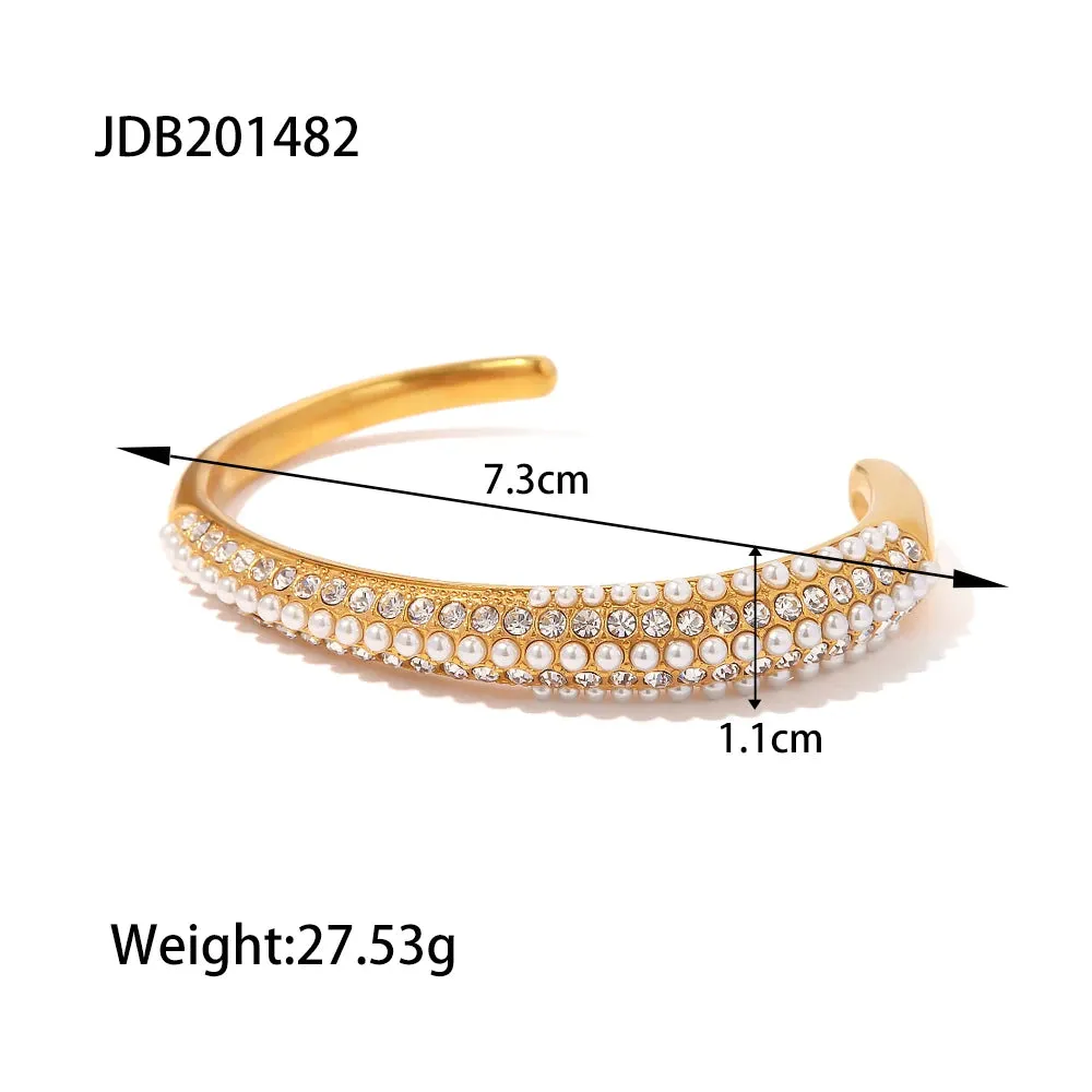 VAIGE Trendy Geometric Stainless Steel Metal Texture Bangle Bracelet - Unisex Fashion Mood Tracker Jewelry