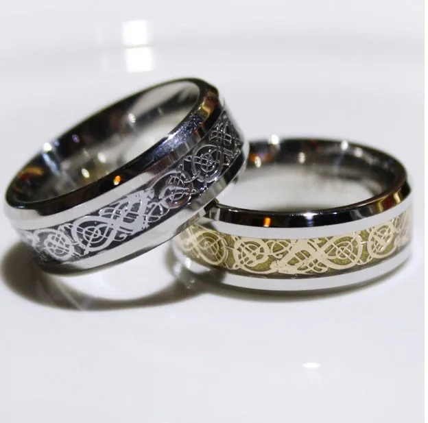 Valentine's Day Vintage Dragon Tungsten steel Ring for Men lord Wedding Titanium rings Band new punk ring