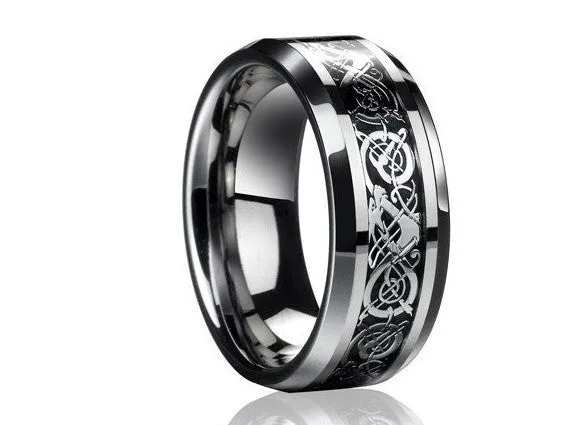 Valentine's Day Vintage Dragon Tungsten steel Ring for Men lord Wedding Titanium rings Band new punk ring