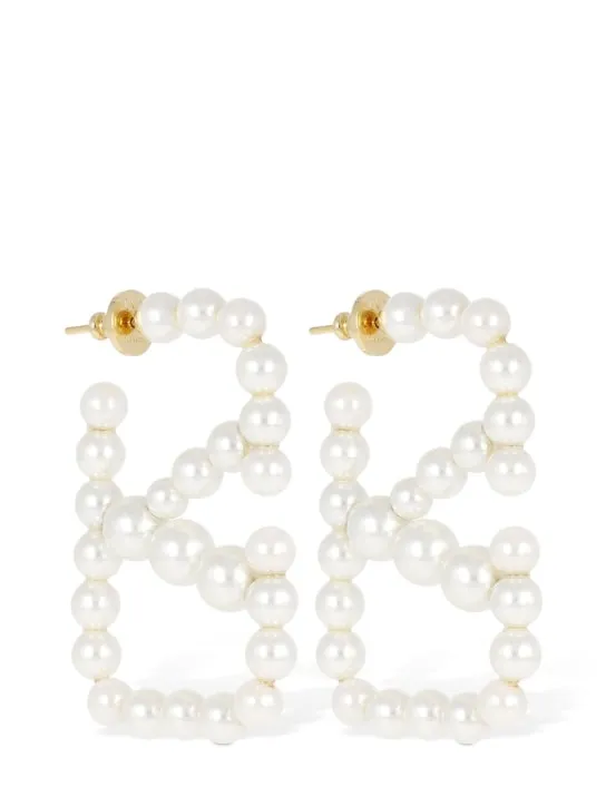 Valentino Garavani   V logo signature faux pearl earrings 