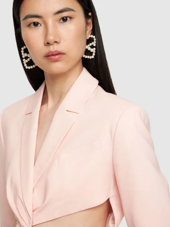 Valentino Garavani   V logo signature faux pearl earrings 