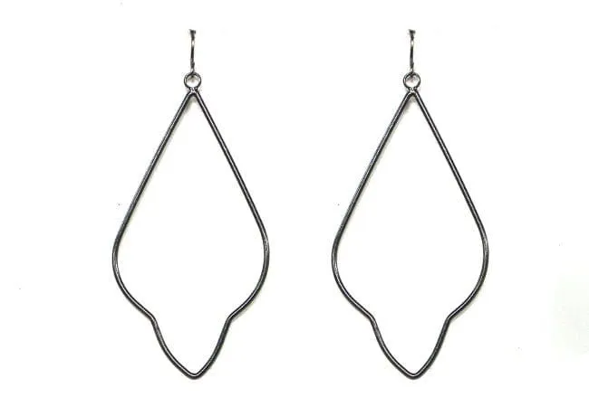 VE2283 Pointed Teardrop Dangle Earrings