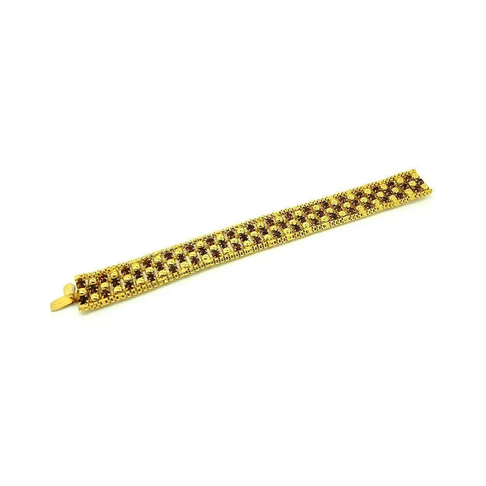 Vintage 1950s Gold Tone Diamante Bracelet
