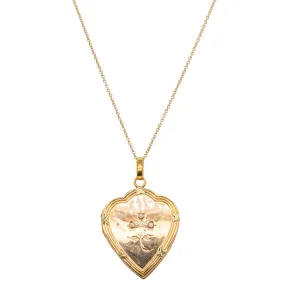 Vintage 19ct Rose Gold Seed Pearl Heart Locket