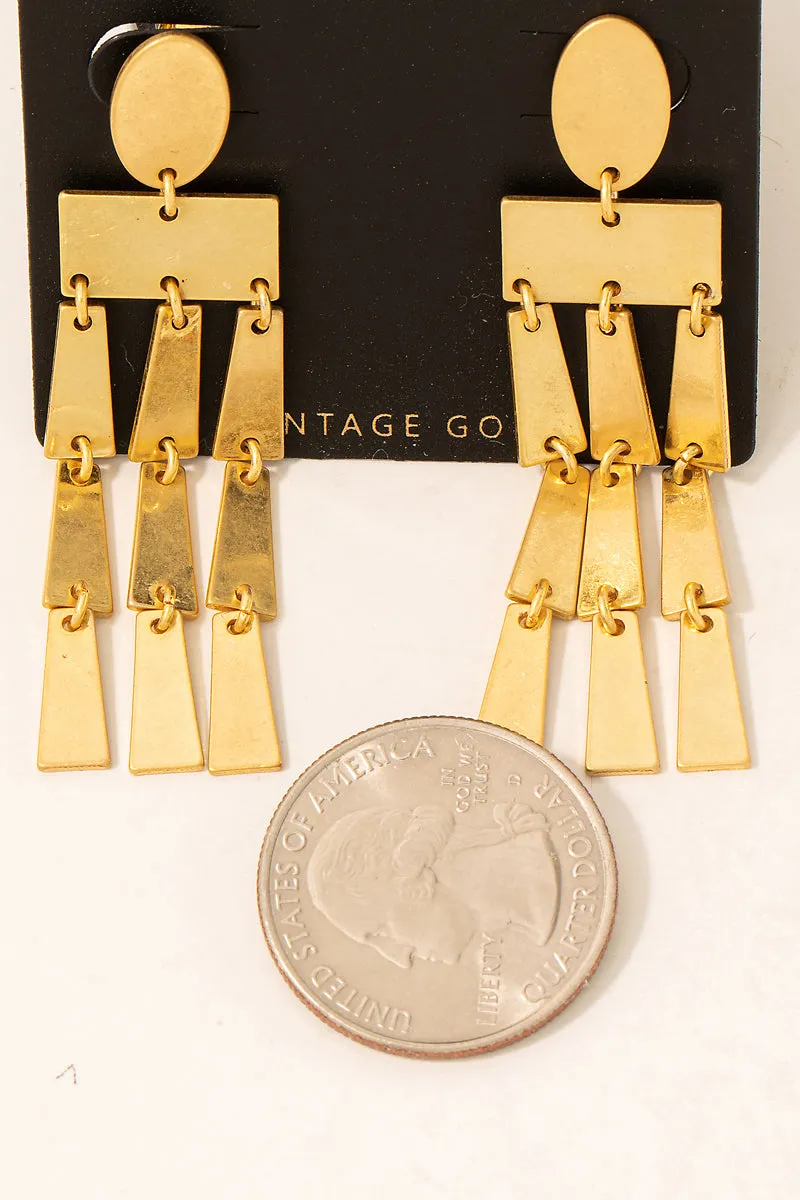 Vintage Gold Dangle Charm Earrings