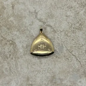 Vintage Gold Filled Triangular Scrollwork Locket