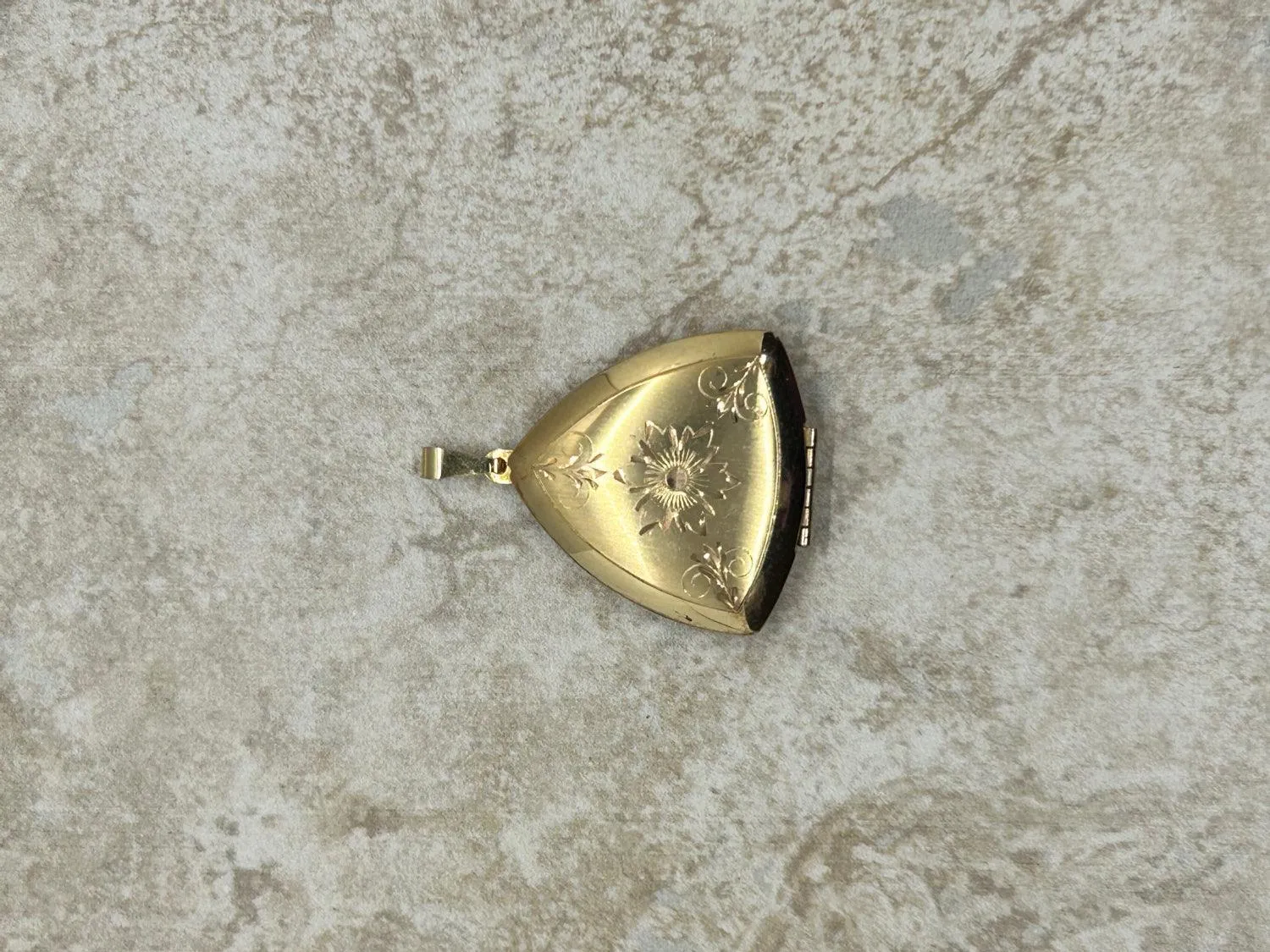 Vintage Gold Filled Triangular Scrollwork Locket