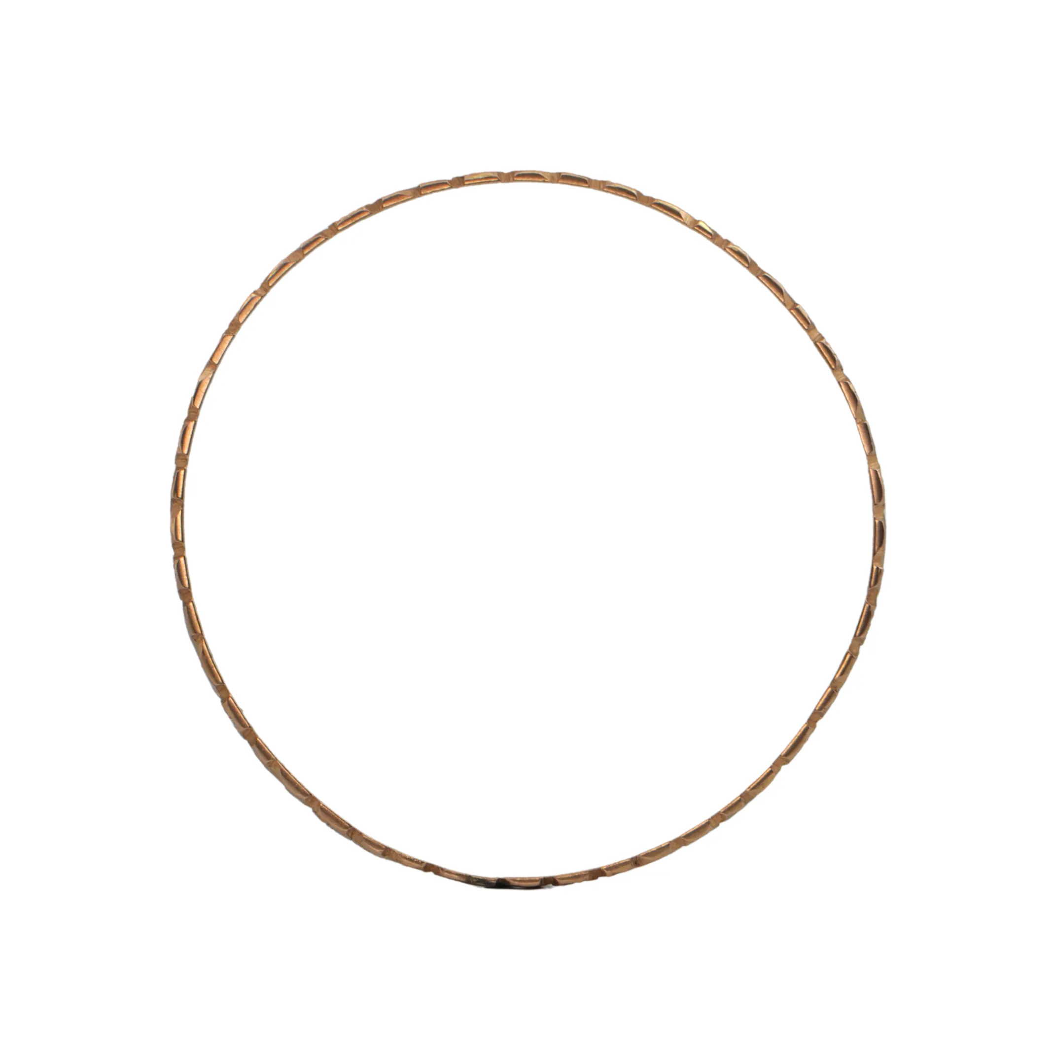 Vintage Moroccan Solid 18k Rose Gold Bangle Bracelet