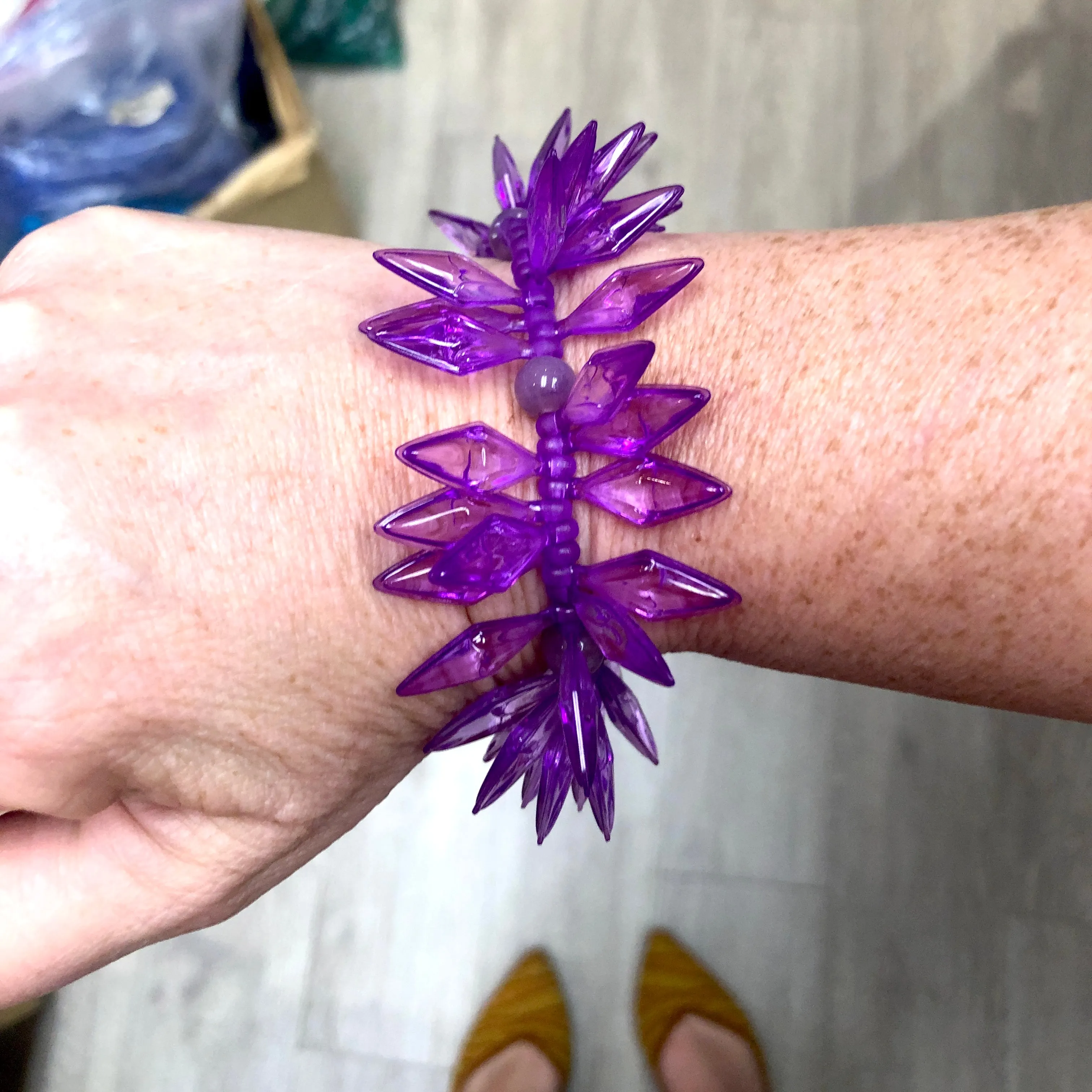 Violet Spiked Cha Cha Stretch Bracelet