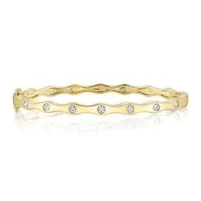 Wavy Diamond Inlay Bangle