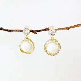 White Phoenix Pearl Earrings