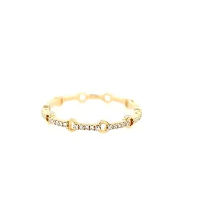 Yellow Gold Diamond Link Ring (I6451)